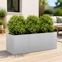Large Galvanised Steel Outdoor Planter with Open Bottom