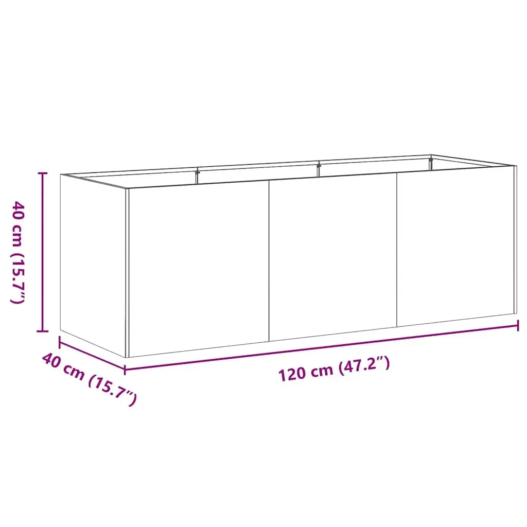 Galvanised Steel Planter Raised Garden Bed Outdoor Patio Flower Box Large