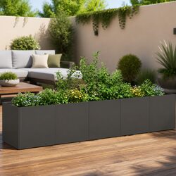 Compact Black Raised Garden Planter for Outdoor Spaces