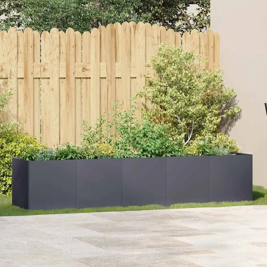 Large Raised Planter Box 200x40x40cm Anthracite Garden Flower Bed Outdoor