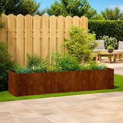 Compact Weathering Steel Planter - 200x40x40 cm