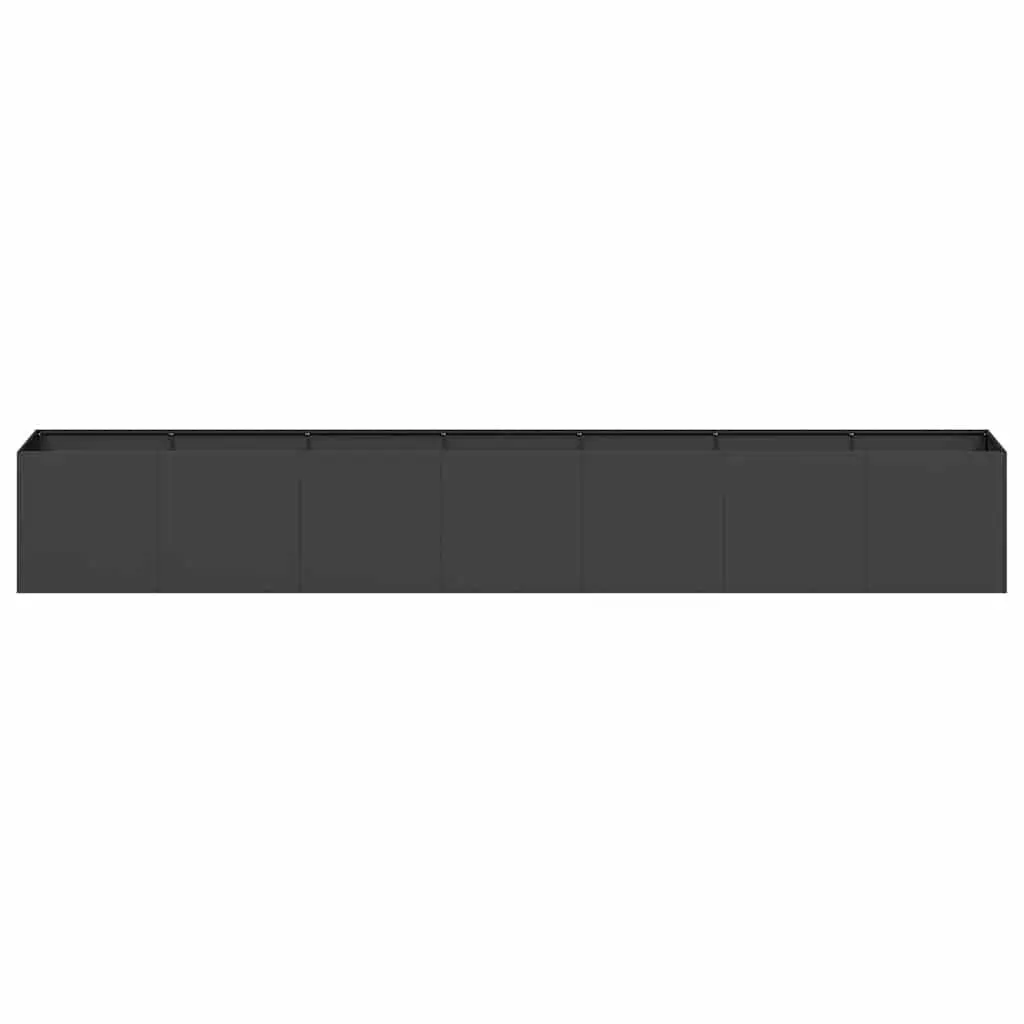 Raised Garden Planter Box 280x40x40cm Black Steel Outdoor Flower Bed Vegetable