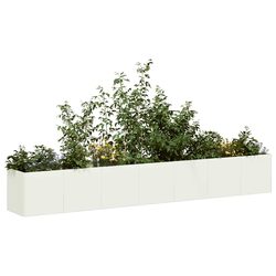 Cold-rolled Steel Planter White 280x40x40 cm Raised Garden Bed Outdoor