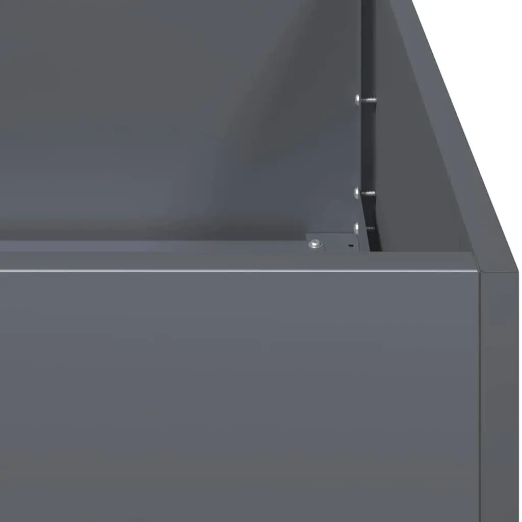 Raised Garden Planter Box Anthracite 280x40x40 cm Cold-rolled Steel Outdoor Flower Bed