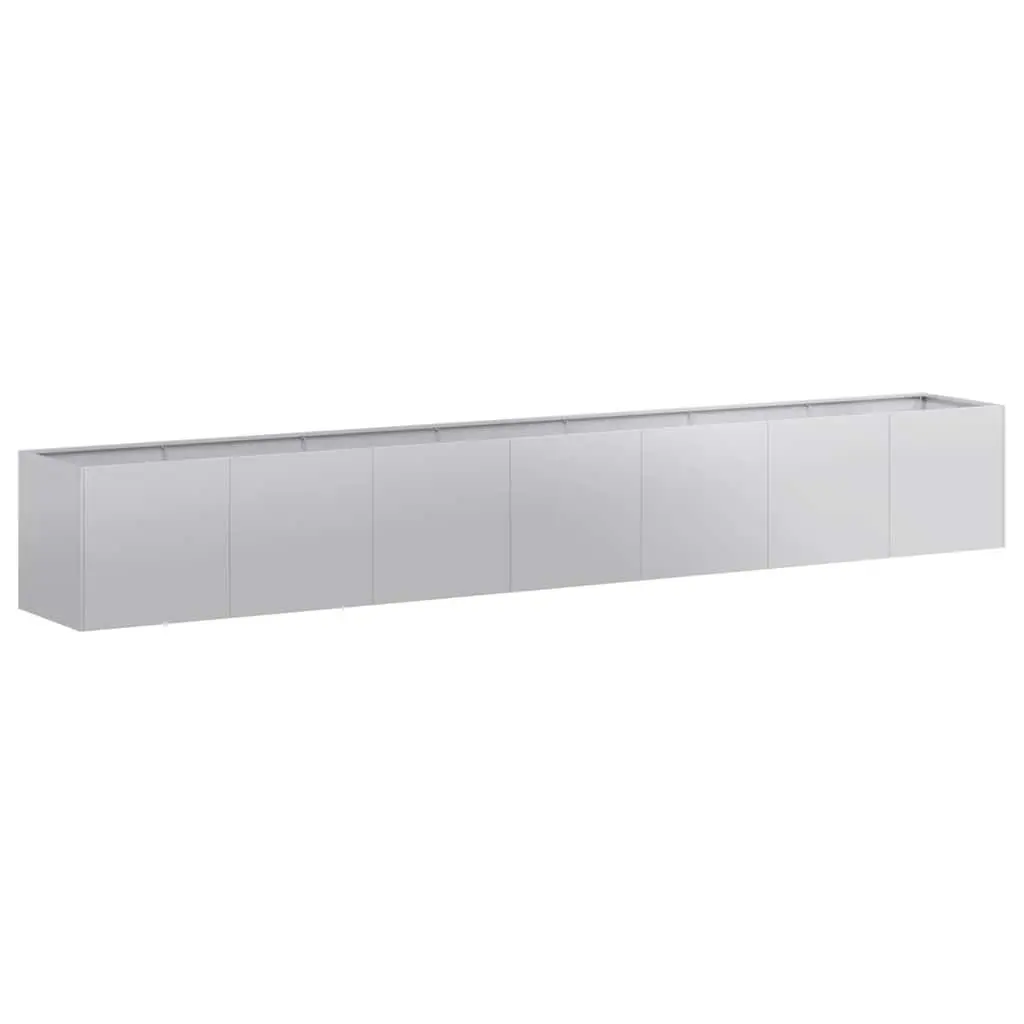 Galvanised Steel Planter Silver 280x40x40 cm Raised Garden Bed Outdoor Flower Box