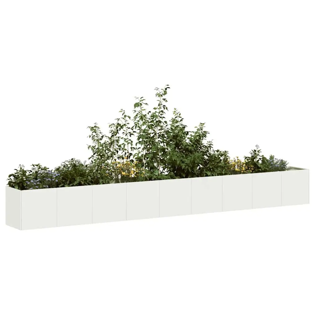 Cold-rolled Steel Planter White 360x40x40 cm Raised Garden Bed