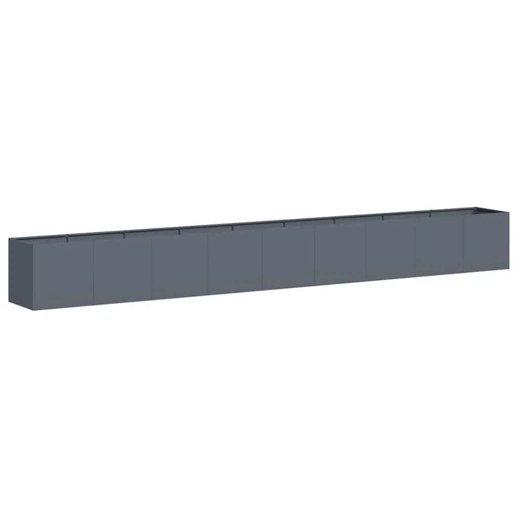 Raised Garden Planter Box Anthracite 360x40x40 cm Cold-rolled Steel Open Bottom