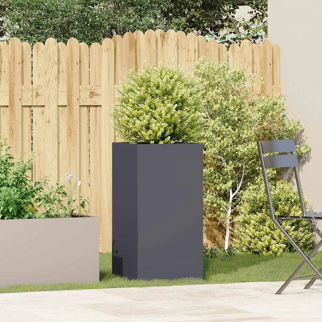 Raised Garden Planter Box Anthracite 40x40x80cm Cold-rolled Steel Outdoor