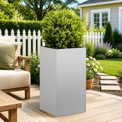 Compact and Durable Galvanised Steel Planter Box 40x40x80 cm
