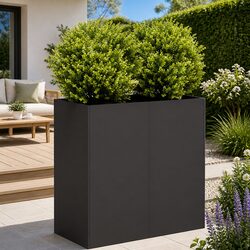 Compact Raised Garden Planter in Black Steel