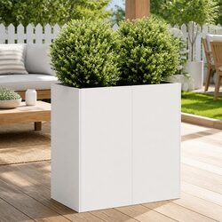 80x40x80 cm Raised Planter Box in White Steel