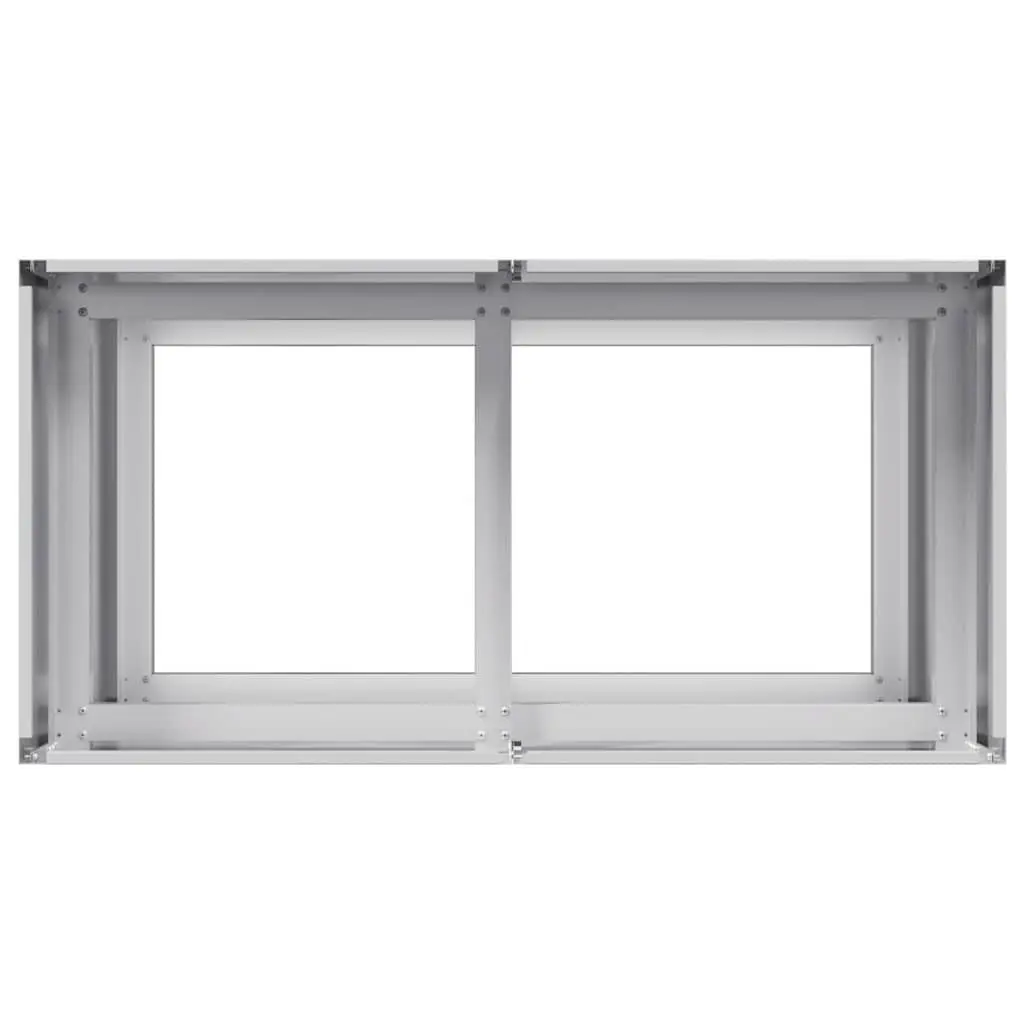 Raised Garden Planter Box Silver 80x40x80cm Galvanised Steel Durable Outdoor Herb Bed