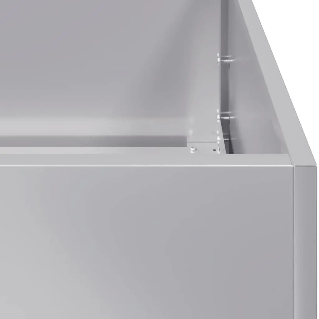 Raised Garden Planter Box Silver 80x40x80cm Galvanised Steel Durable Outdoor Herb Bed