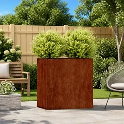 Compact and Sturdy Weathering Steel Planter 80x40x80cm