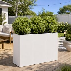 White Cold-Rolled Steel Planter Box, 120x40x80 cm – Your Perfect Garden Companion