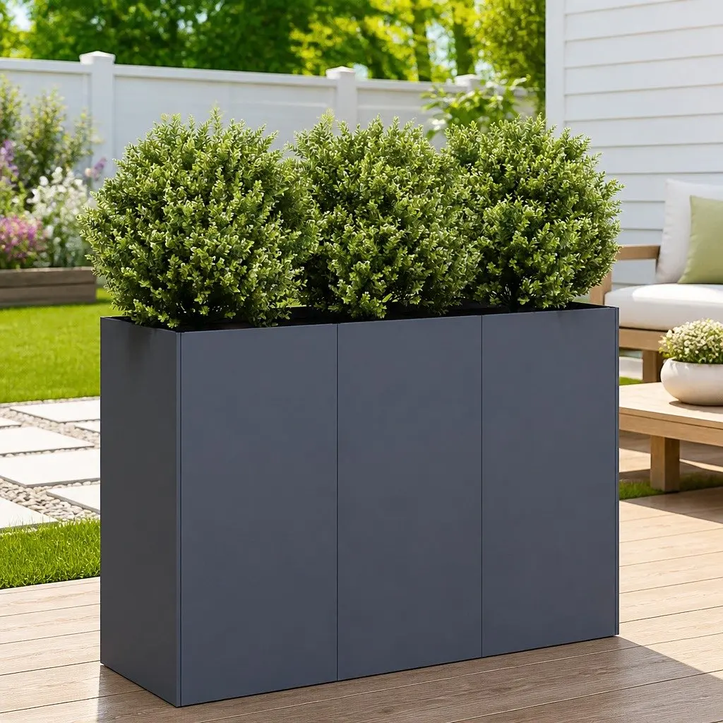 Raised Garden Planter Box Anthracite Cold-rolled Steel 120x40x80cm Outdoor