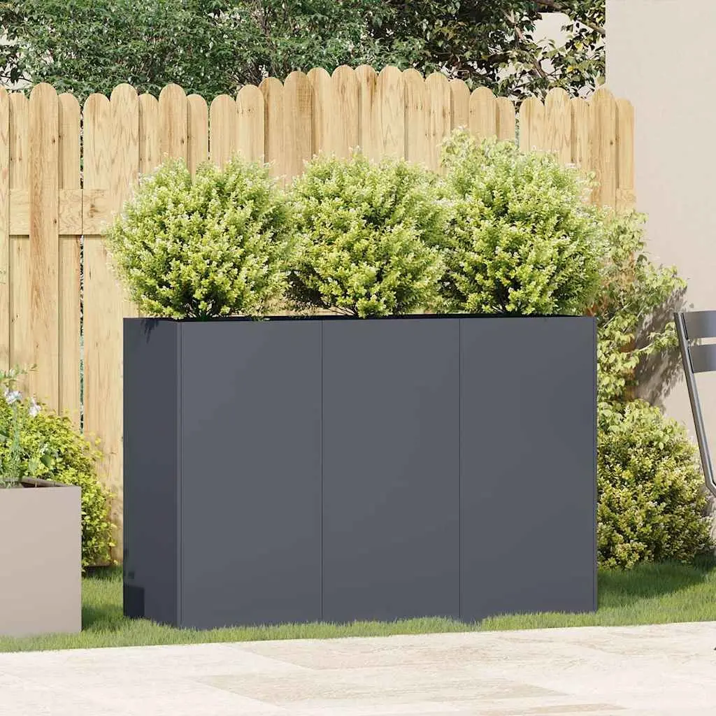 Raised Garden Planter Box Anthracite Cold-rolled Steel 120x40x80cm Outdoor