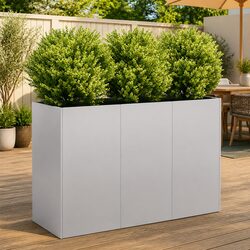 Compact Galvanised Steel Planter 120x40x80 cm for Outdoor Use