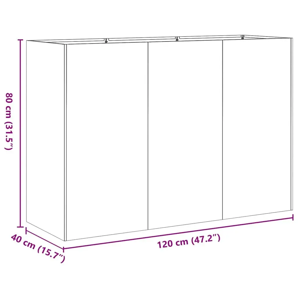 Galvanised Steel Planter 120x40x80 cm Raised Garden Bed Outdoor Flowers