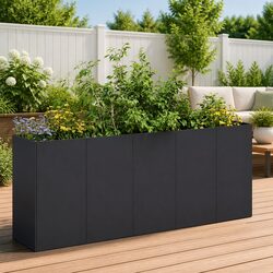 Compact Black Raised Planter Box for Plant Lovers