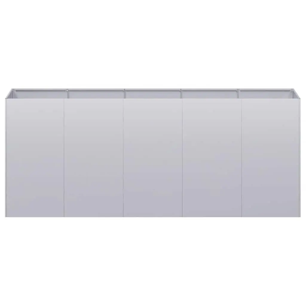 Raised Garden Planter Box Silver 200x40x80 cm Galvanised Steel Durable Outdoor Flower Bed