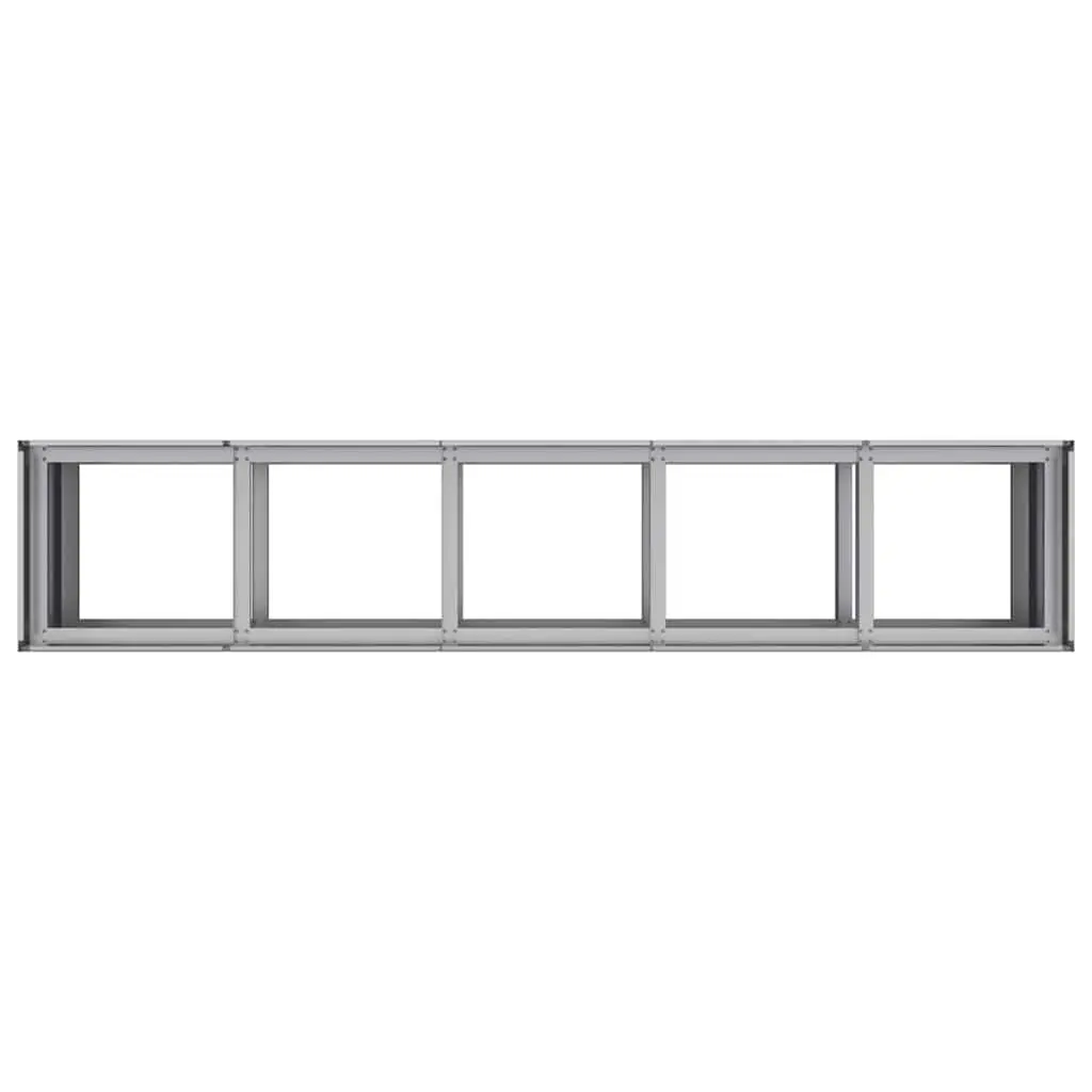 Raised Garden Planter Box Silver 200x40x80 cm Galvanised Steel Durable Outdoor Flower Bed