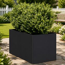 Black Cold-rolled Steel Planter - 40x80x40 cm