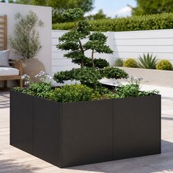 Compact Black Raised Bed Planter 80x80x40 cm Overview