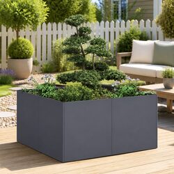 Concise Anthracite Raised Garden Planter Box 80x80x40cm