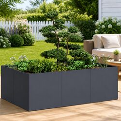 Concise Anthracite Raised Garden Planter Box 120x80x40