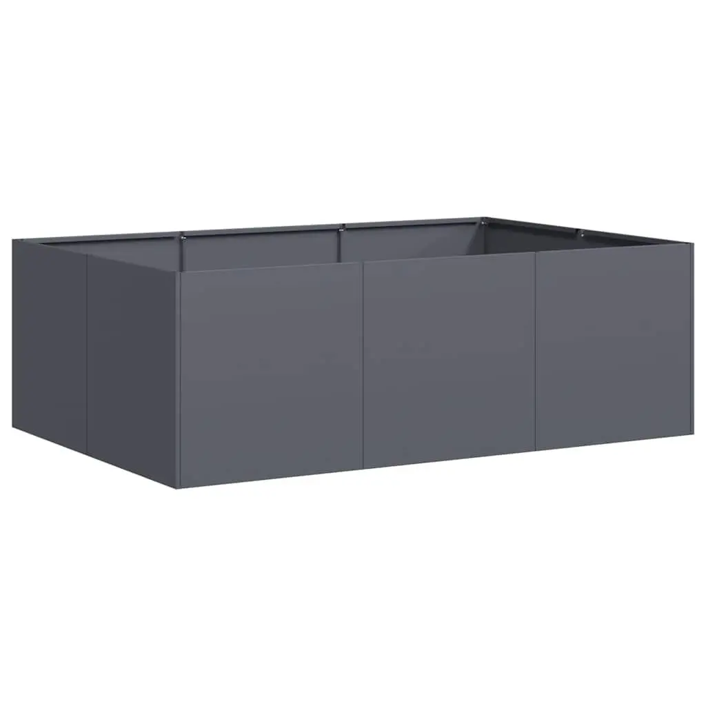 Raised Garden Planter Box Anthracite 120x80x40 cm Steel Outdoor Flower Bed
