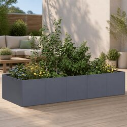 Compact Anthracite Raised Garden Planter Box 200x80x40cm