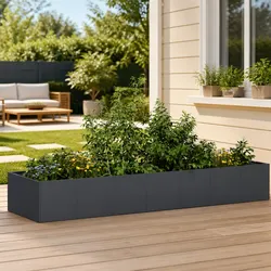 Compact and Sturdy Steel Raised Planter Box 280x80x40cm