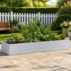 Galvanised Steel Outdoor Planter - 280x80x40cm Size