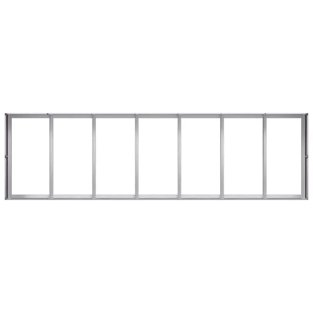 Galvanised Steel Planter Silver 280x80x40cm Large Outdoor Flower Box