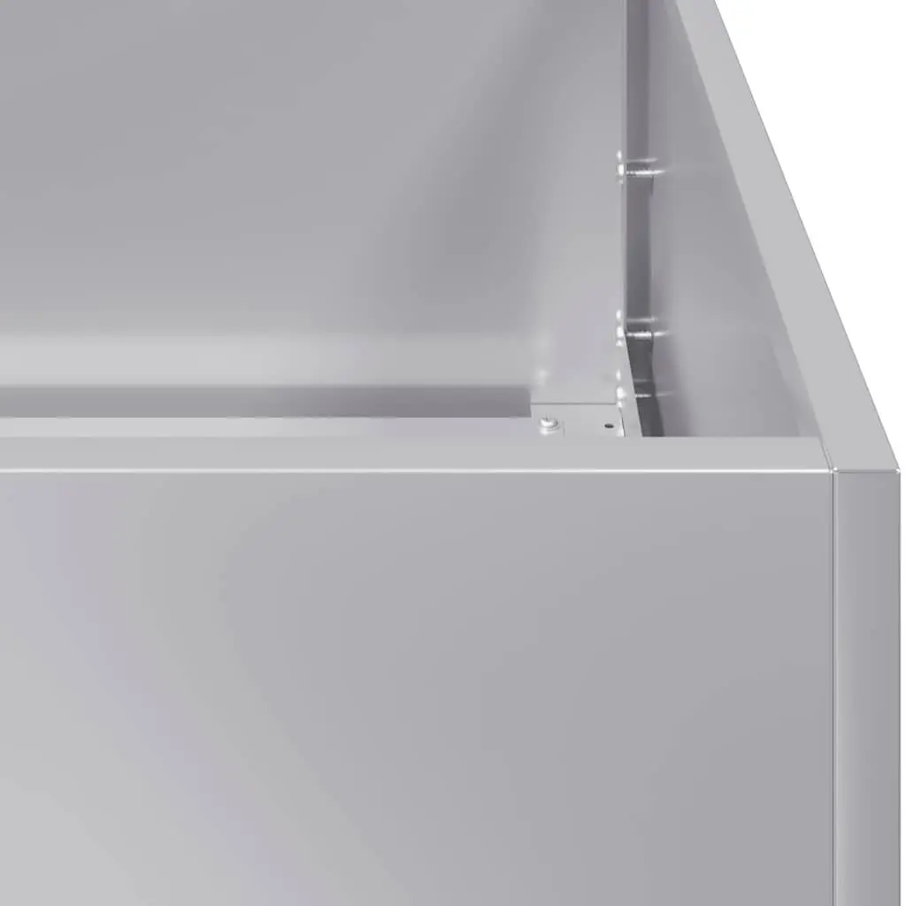 Galvanised Steel Planter Silver 280x80x40cm Large Outdoor Flower Box