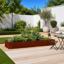 Compact and Durable Weathering Steel Raised Planter Box