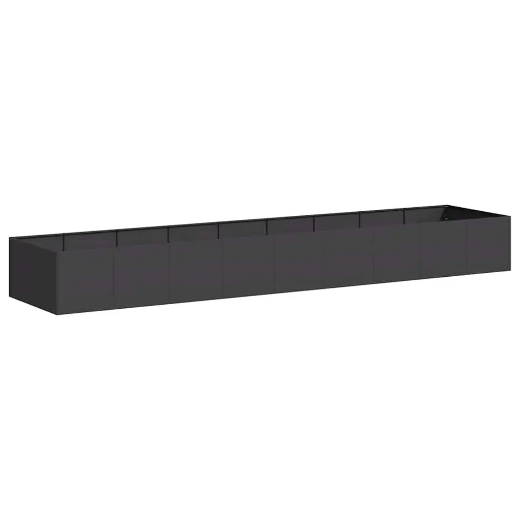 Large Steel Planter Box Raised Garden Bed Black 360x80x40cm Outdoor Flower Pots