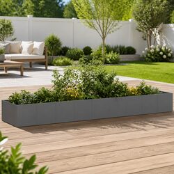 Anthracite Steel Raised Garden Planter Box 360x80x40cm — Built to Last