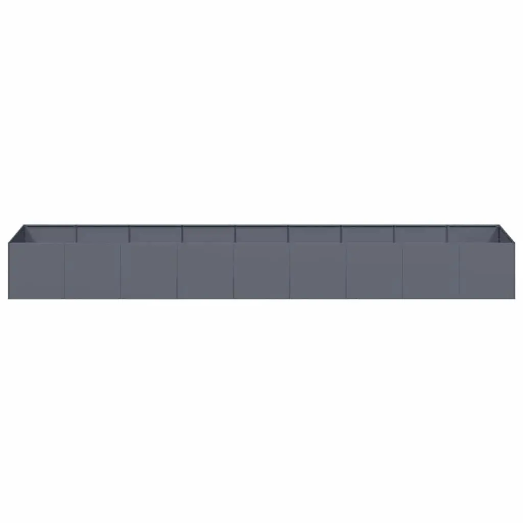 Raised Garden Planter Box Anthracite Steel 360x80x40cm Outdoor Flower Bed
