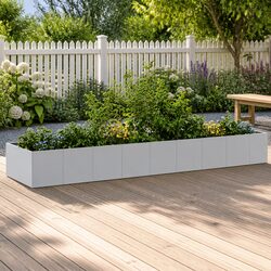 Compact Galvanised Steel Garden Bed with Open Bottom 360x80x40cm