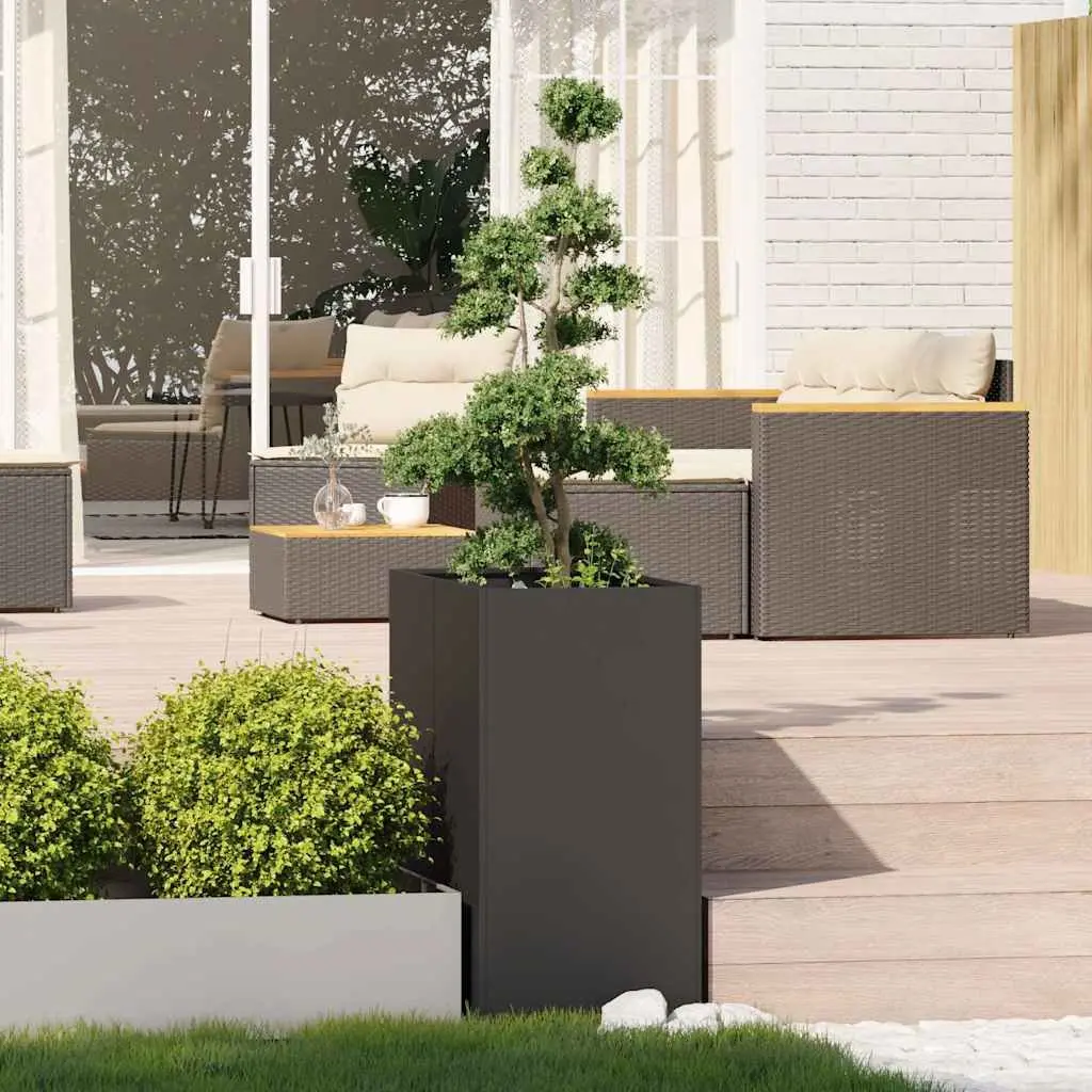 Steel Planter Box Black 40x80x80 cm Raised Garden Bed Outdoor Flower Pot