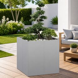 Galvanised Steel Planter - Compact 80x80x80 cm Size