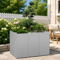 Compact Galvanised Steel Planter Box 120x80x80 cm