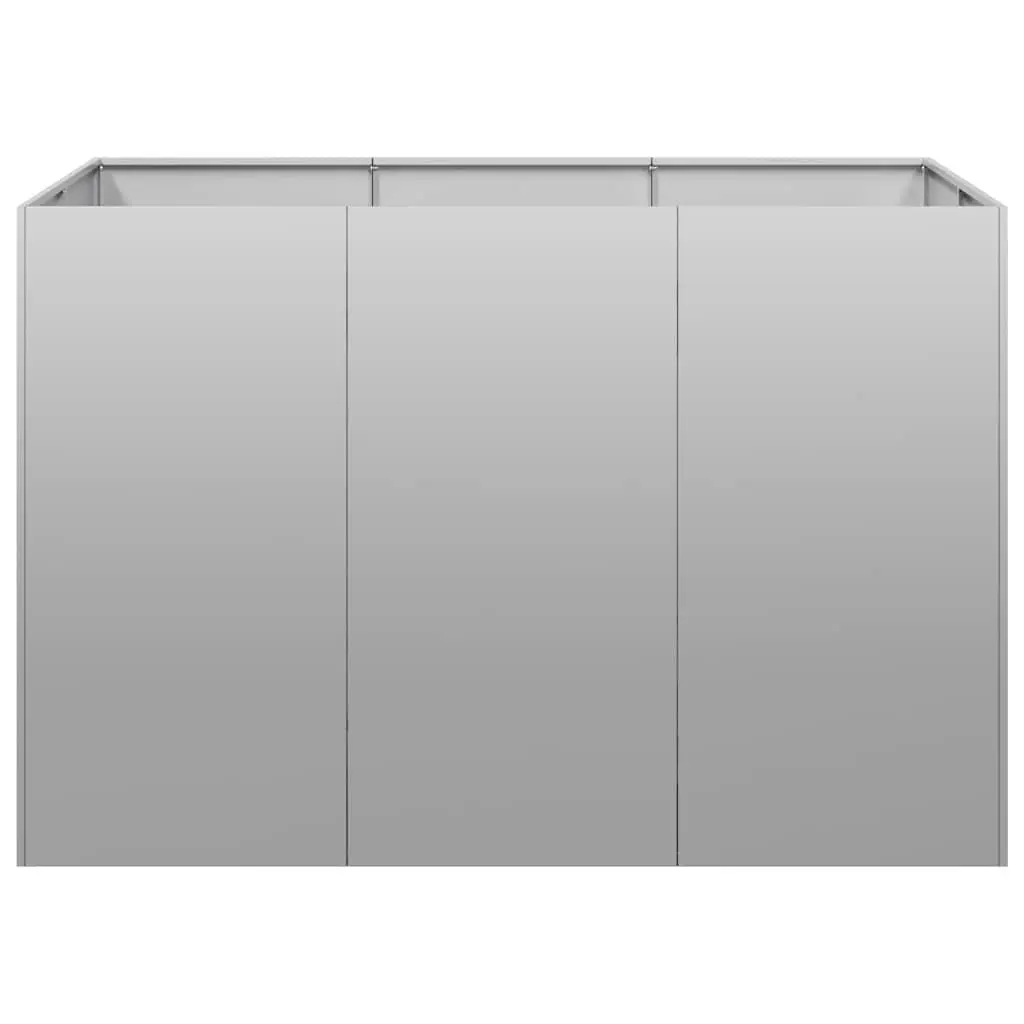 Galvanised Steel Planter Silver 120x80x80 cm Outdoor Decorative Raised Garden Bed