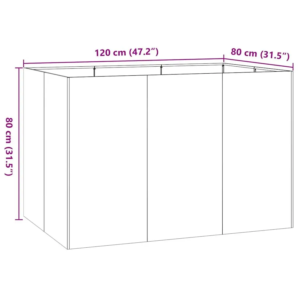 Galvanised Steel Planter Silver 120x80x80 cm Outdoor Decorative Raised Garden Bed