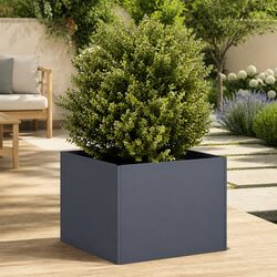 Compact Steel Planter Box in Anthracite Color