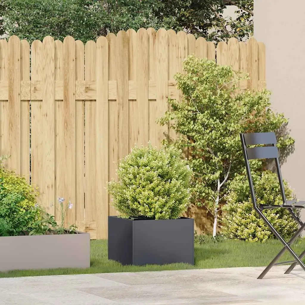 Steel Planter Box Anthracite 40x40x30 cm Garden Raised Bed Outdoor Flowers Herbs