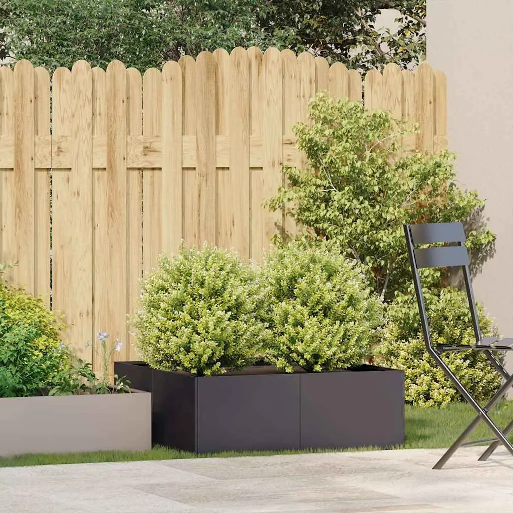 Steel Planter Box Black 80x80x30cm Raised Garden Bed Outdoor