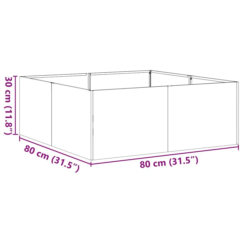 Steel Planter Box Black 80x80x30cm Raised Garden Bed Outdoor